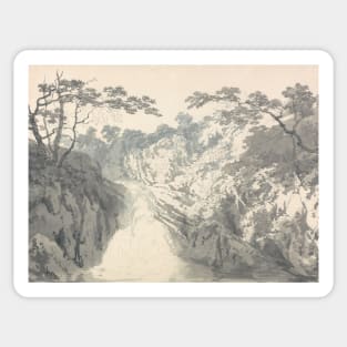 Landscape with Waterfall by J.M.W. Turner Sticker